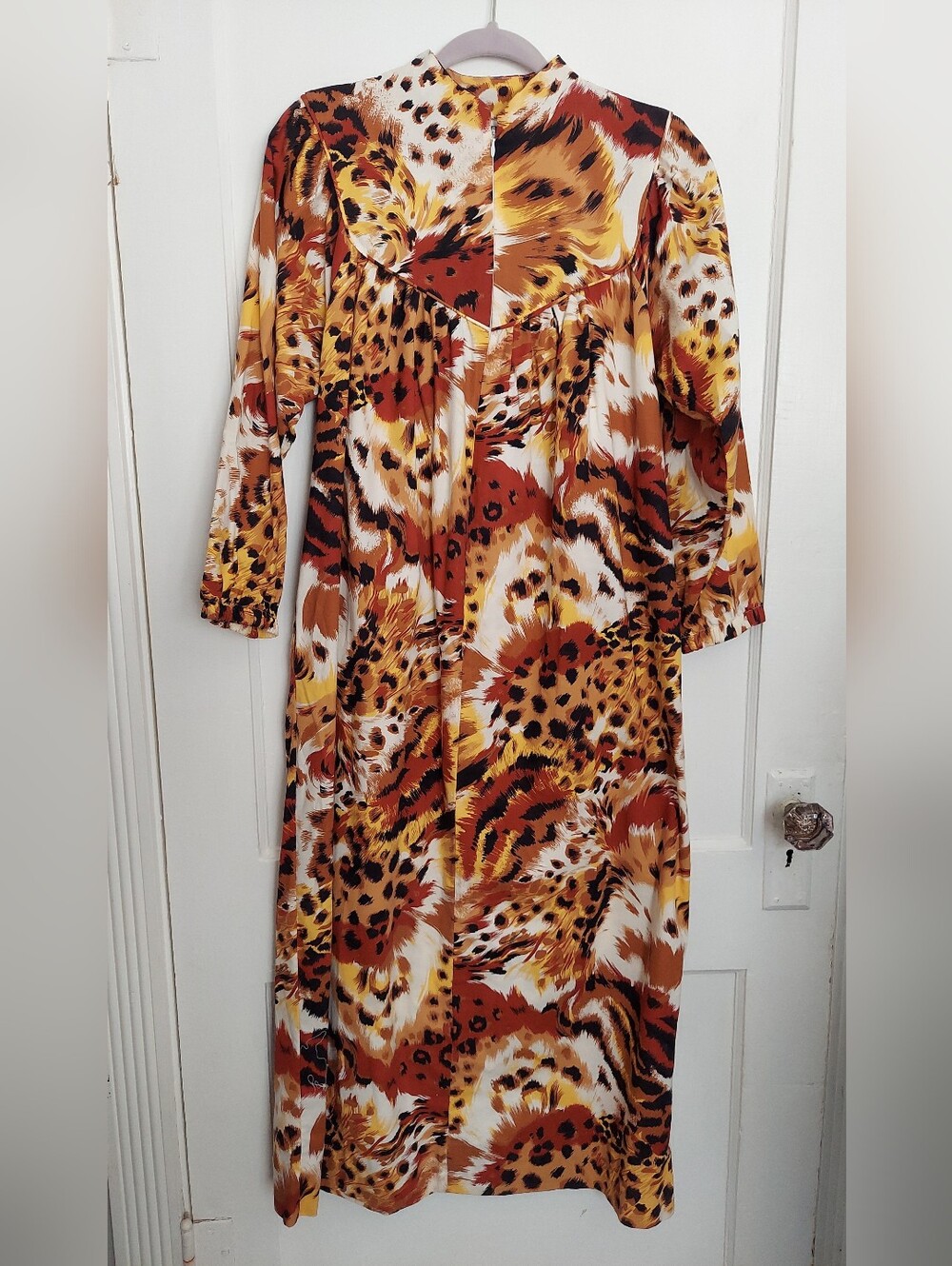 VTG 70/80s Ariel Maxi Muumuu-Style House Dress Womens Small Cotton Blend USA